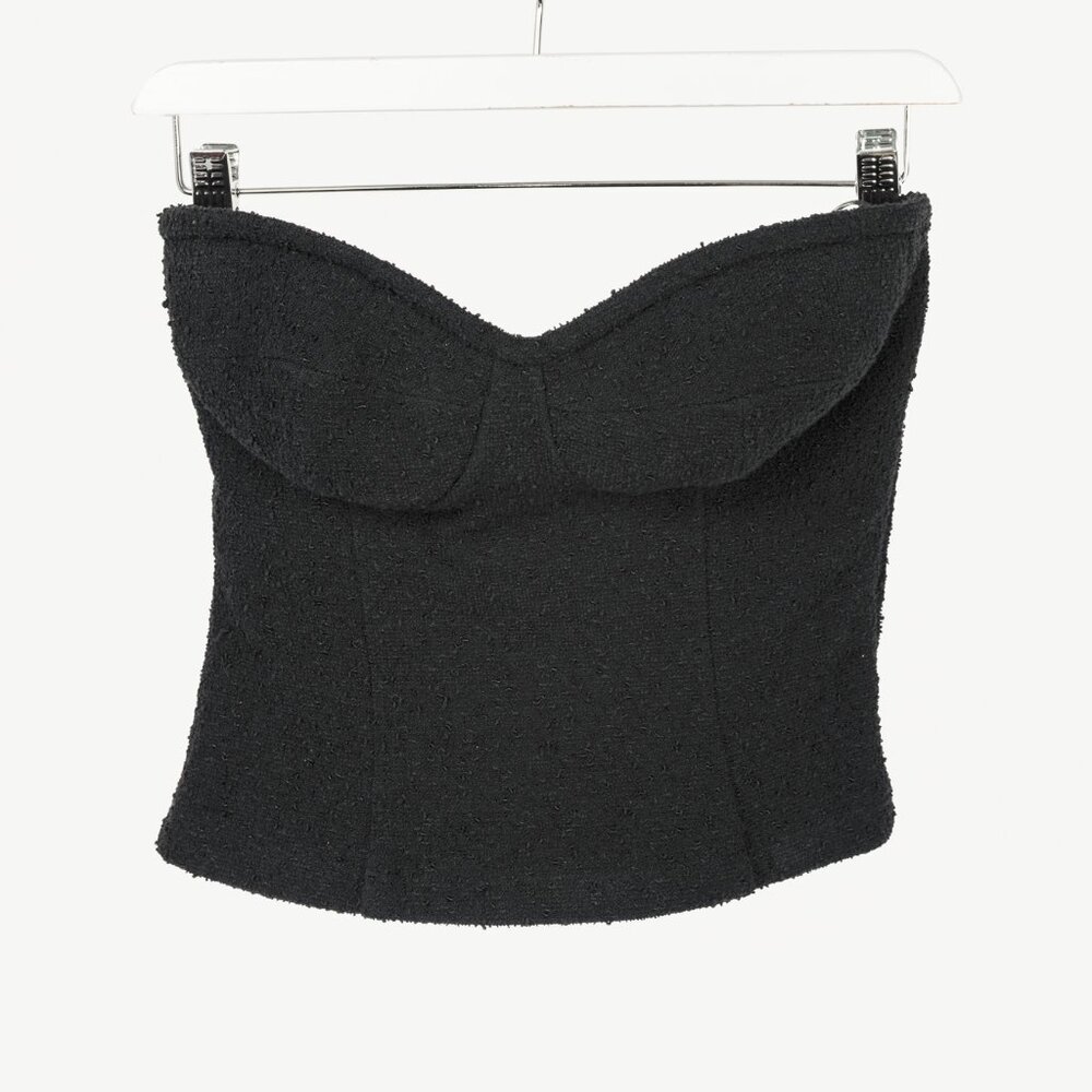 Moschino Cheap and Chic Black Boucle-Knit Bustier
